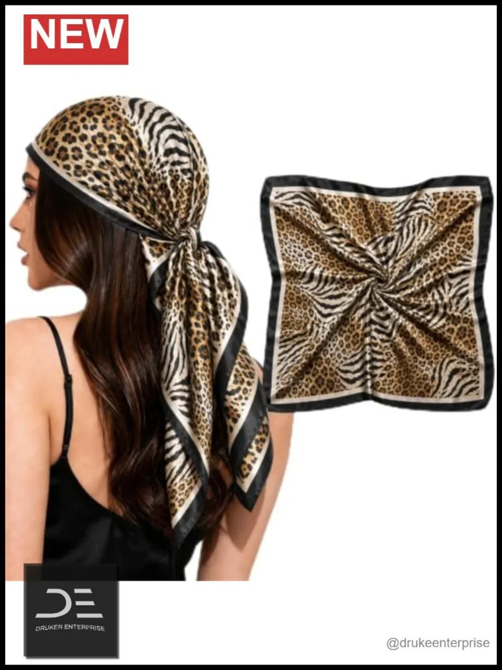 35'' Square Satin Head Scarf - like Silk Hair Bandana Wrapping